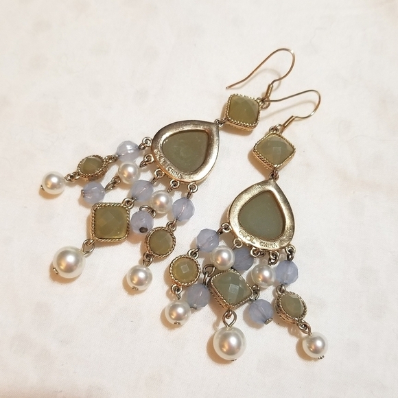 KJL Long Shoulder Brusher Chandelier Earrings - Picture 4 of 6